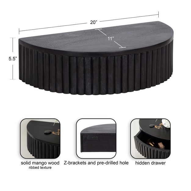 Kate And Laurel Reid Ribbed Floating Side Table