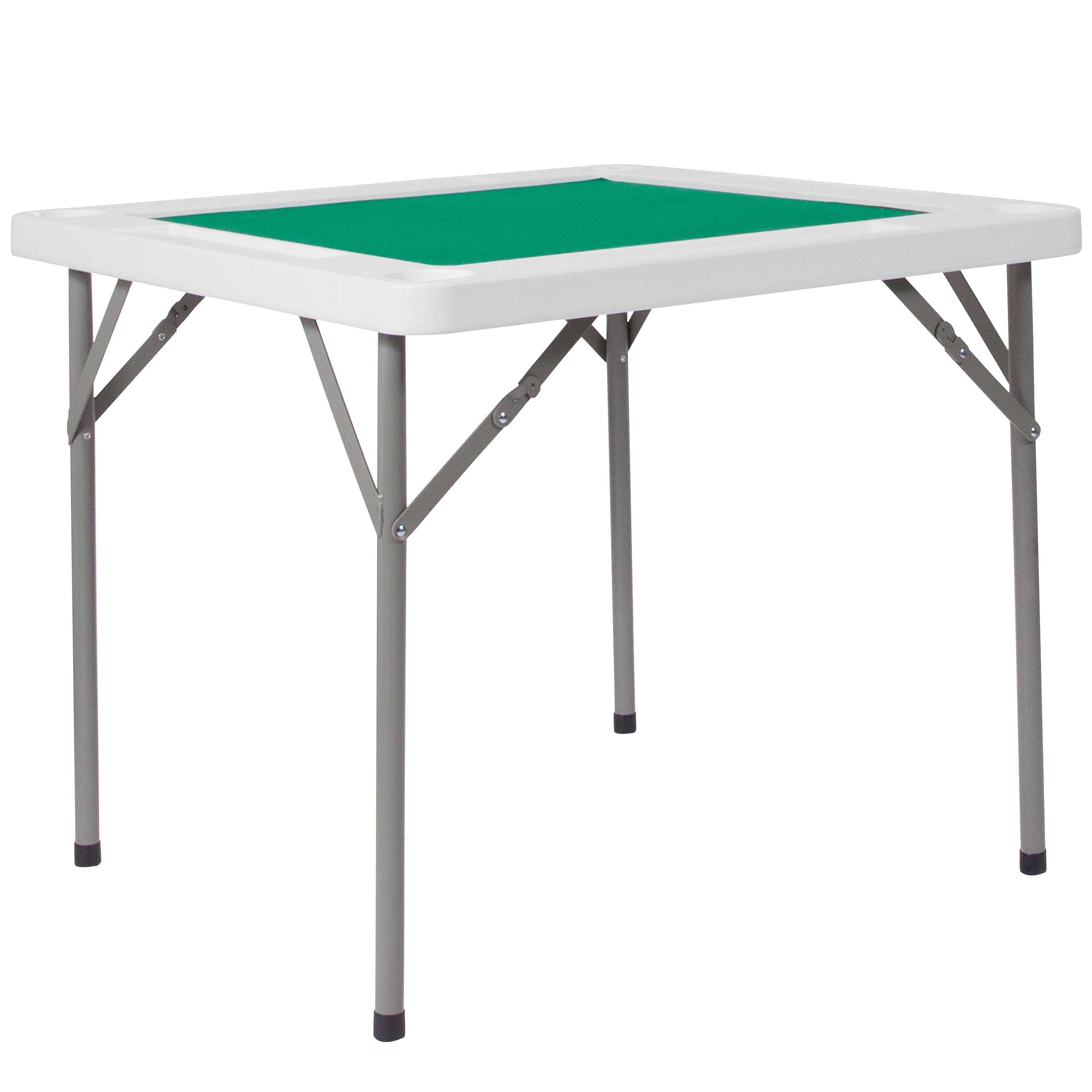 Flash Furniture 34.5″ Square 4-Player Folding Card Game Table with Green Playing Surface and Cup Holders