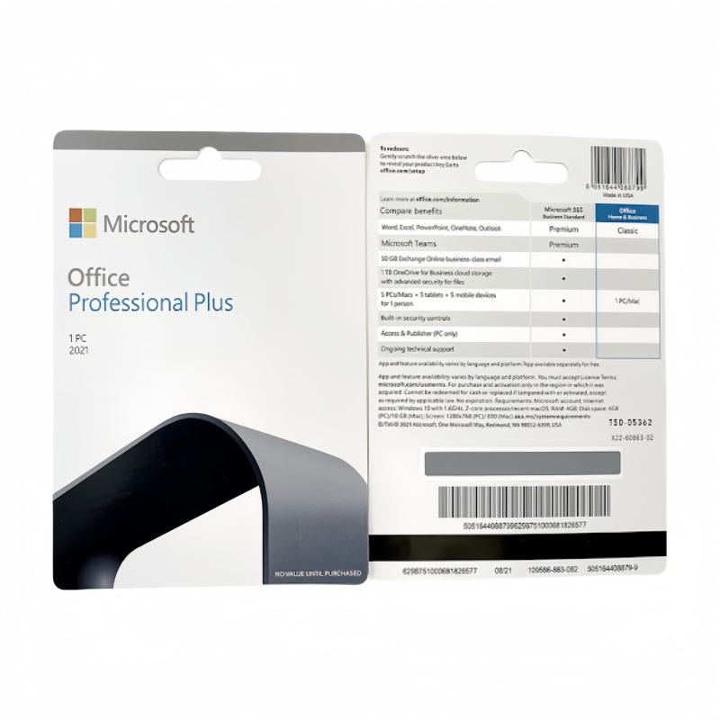 Office 2021 Professional Plus Key Card