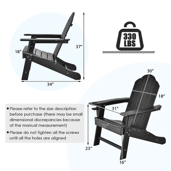 Costway 2PCS Patio Adirondack Chair Weather Resistant Garden Deck
