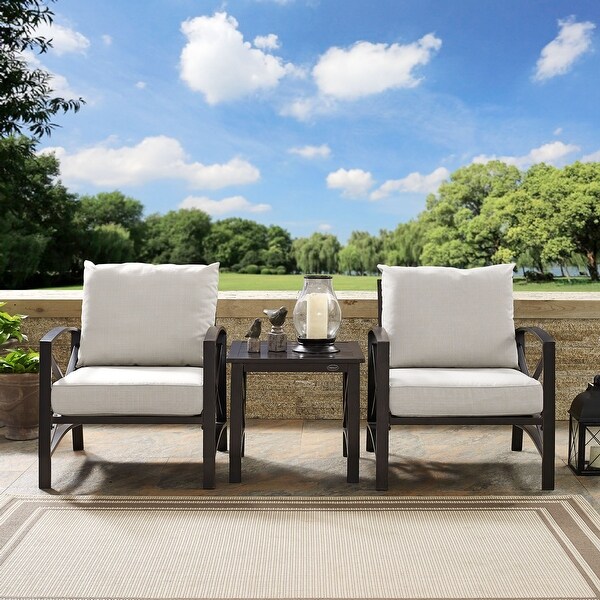 kaplan 3 pc outdoor seating set with oatmeal cushion