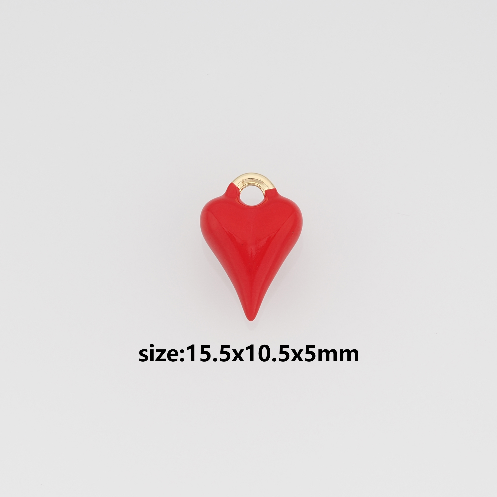 18K Gold Filled Heart Pendant,Enamel Heart Charm Earrings Necklace for DIY Jewelry Making Supply