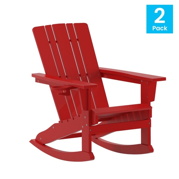 AllWeather Rocking Adirondack Chair with Swiveling Cupholder