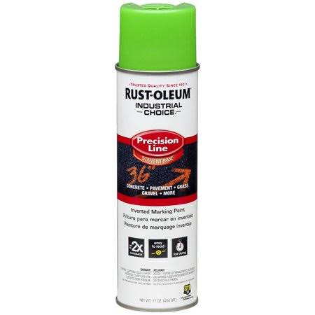 Rust-Oleum Industrial Choice 17 oz. M1600 System Precision Line Solvent-Based Fluorescent Green Inverted Marking Spray Paint (12