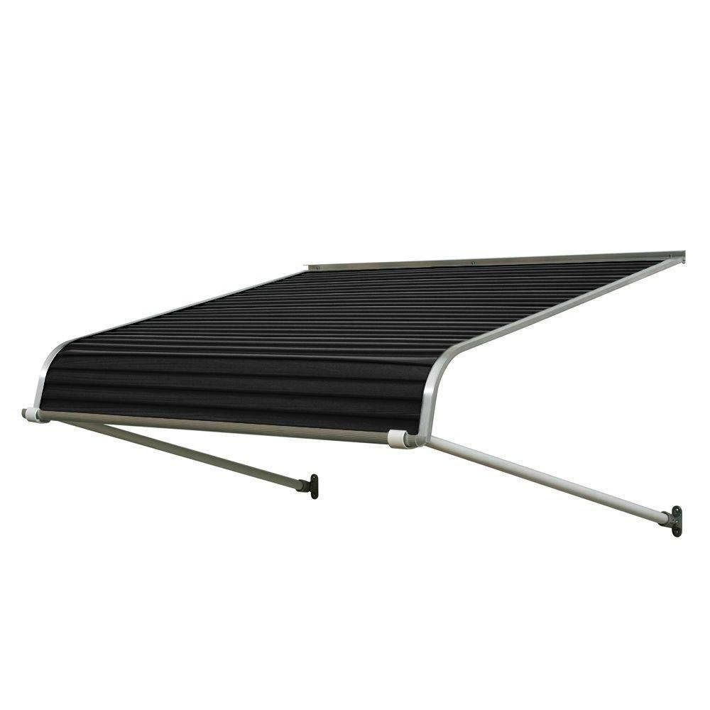 2026 4 ft. 1100 Series Door Canopy Aluminum Awning (12 in. H x 42 in. D) in Black