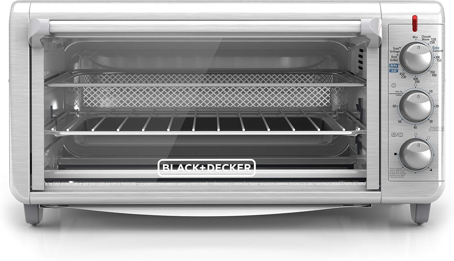 5-in-1 XL Air Fry Convection Toaster Oven 17L 8-Slice Stainless Steel 450°F