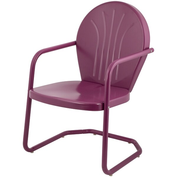 34Inch Outdoor Retro Tulip Steel Armchair,Purple