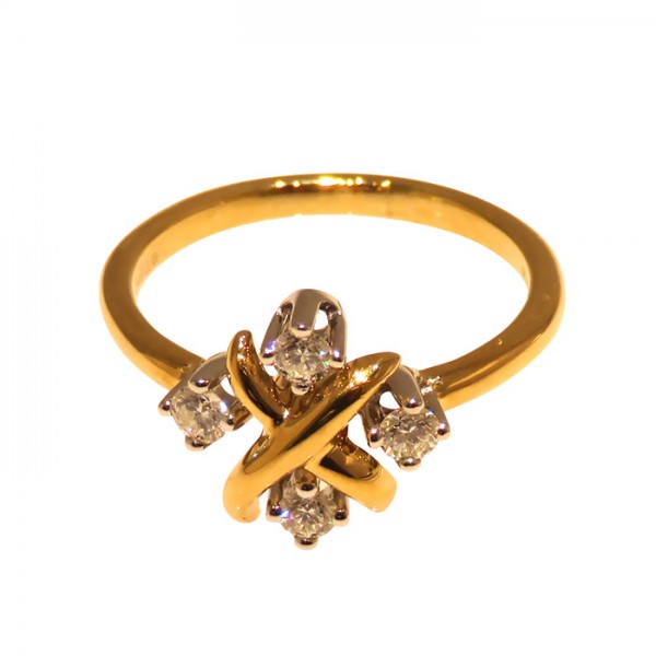 Tiffany & Co. Schlumberger Rin Ring Platinum & 18K Yellow Gold Diamond