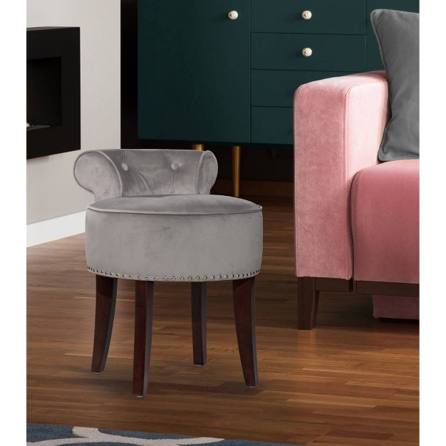 Lena Wood And Upholstered Vanity Stool Hillsdale Furniture