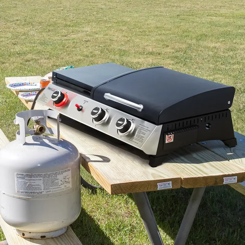 Royal Gourmet PD1305H 3-Burner Propane Grill & Griddle Combo – Lid-Included 3-in-1 Outdoor Cooking Station
