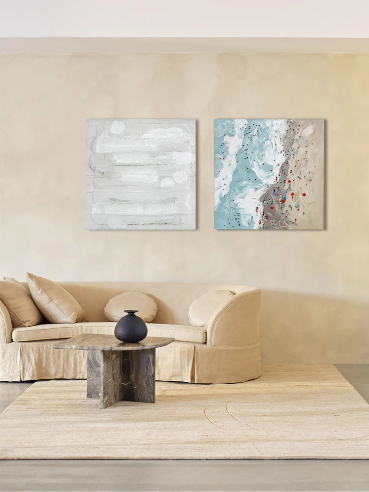 AH101 - Minimalism Yohji Yamamoto White Texture Wall Art, Entryway Desk Background Wall Art