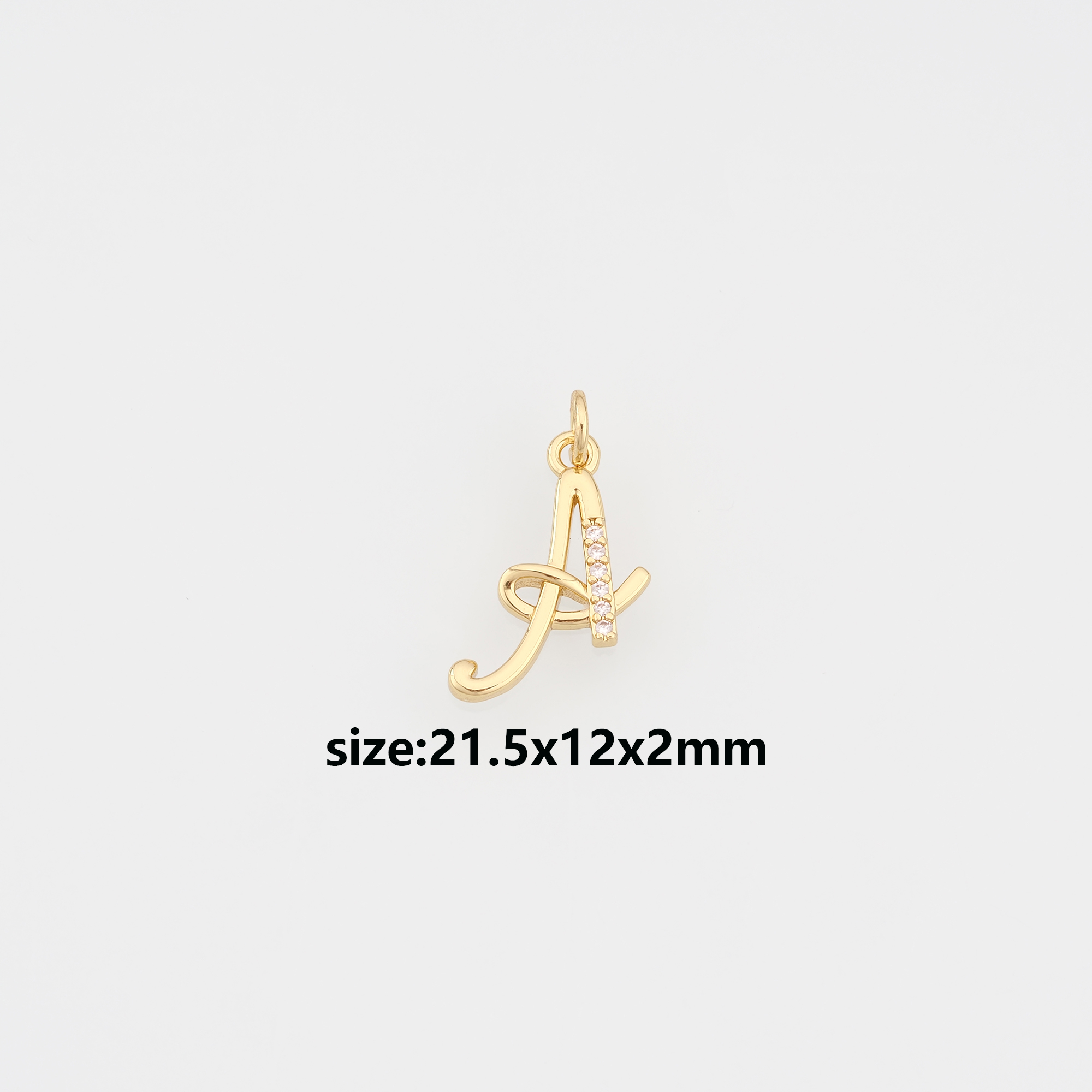 18K Gold Filled Initial Pendant,CZ Letter Charm Earrings Necklace for DIY Jewelry Making Supply