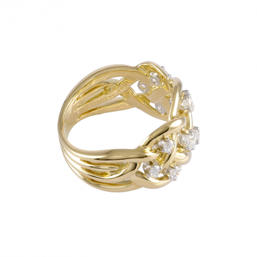 Tiffany & Co. Tiffany Wildflower Double K18YG Yellow Gold Pt Platinum Ring Platinum & 18K Yellow Gold Diamond