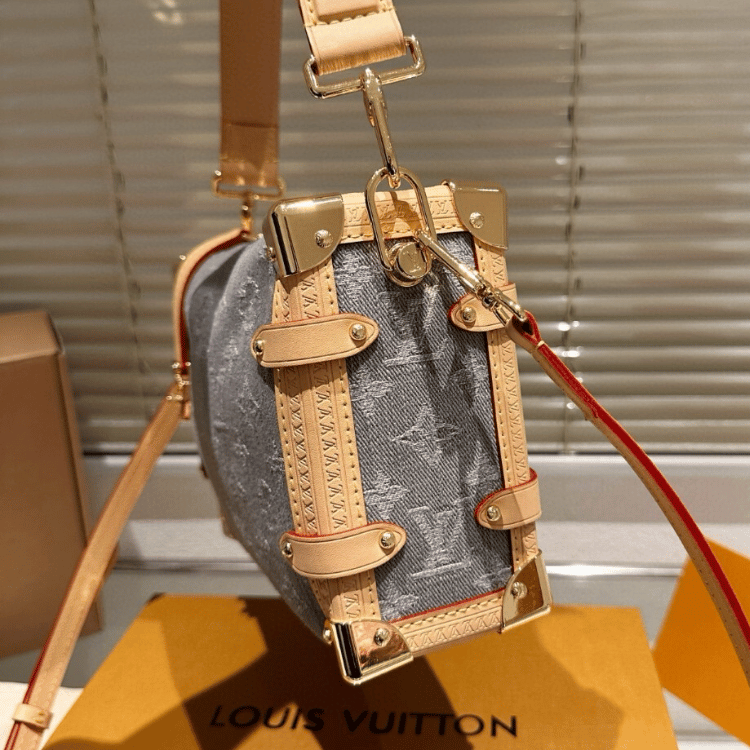 Louis Vuitton Side Trunk Guxiaoling Soft Box Denim Grey 9.4 Inches M13285