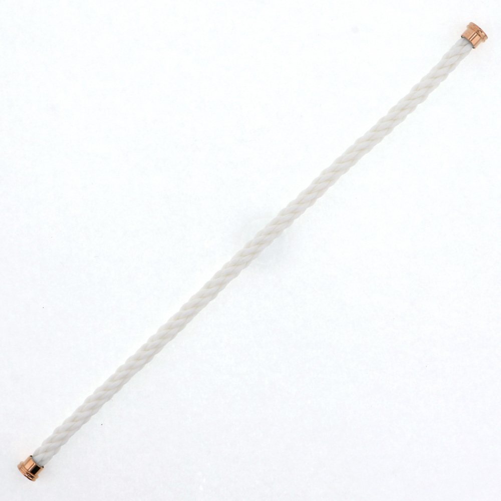 FRED Force 10 (lm) Textile Cable White 17 Jewelry Parts Mens Bracelet 18K Rose Gold 6B0200
