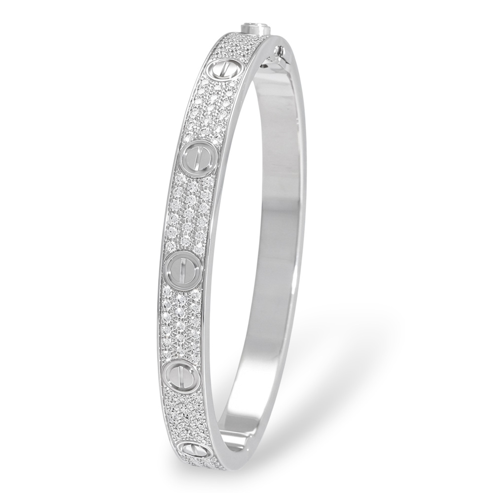 Cartier Love Pavé Diamonds Bracelet 18K White Gold Diamond N6717600