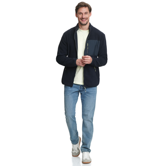 VanVaan Denim Herren Fleecejacke mit Brusttasche