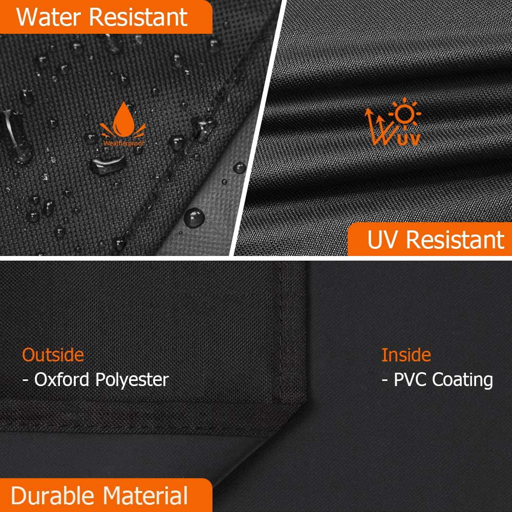 Grill Cover 70 Inch 600D Heavy-Duty Water Proof Patio Outdoor Black Canvas BBQ Barbecue Smoker Grill Cover for Weber Char-Broil Br