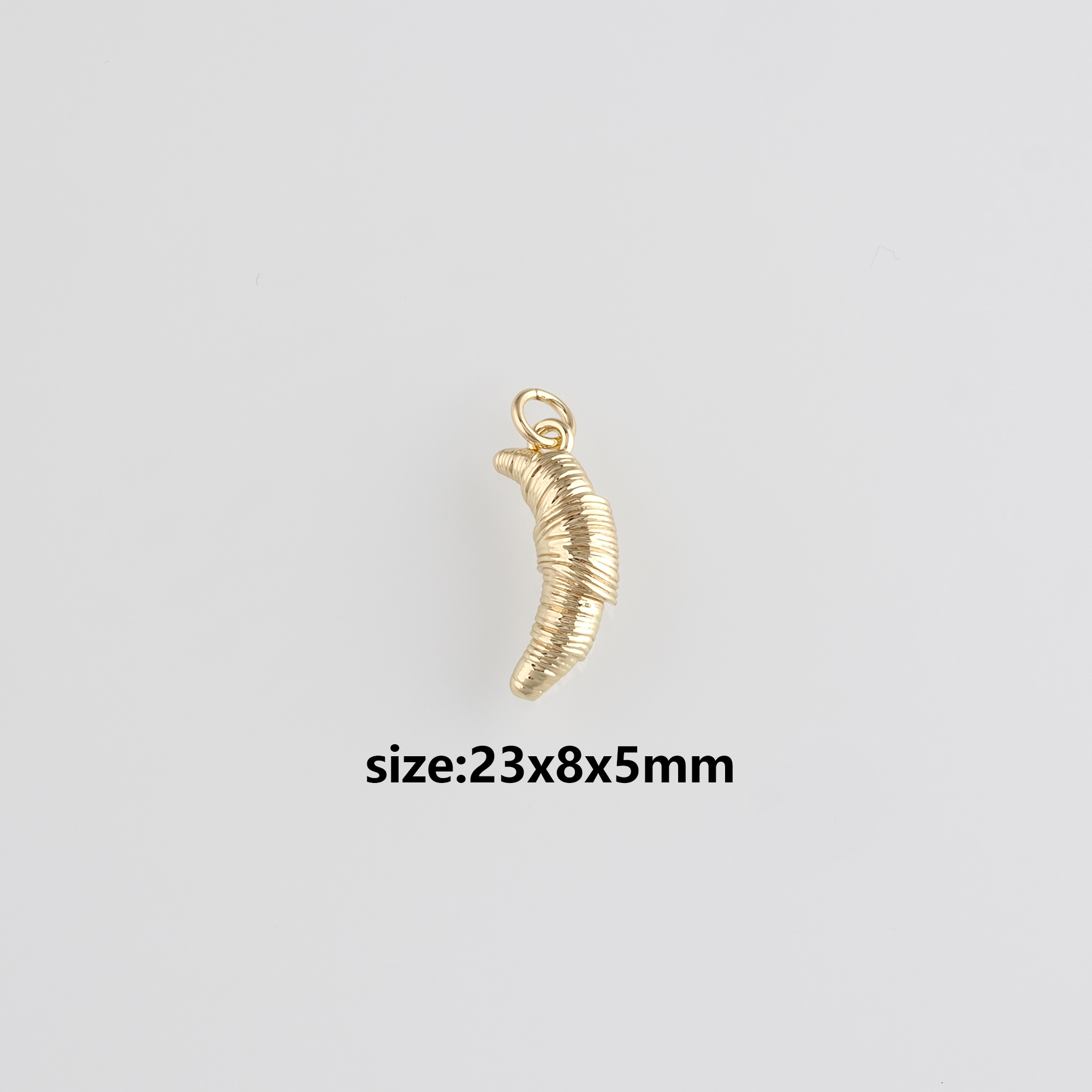 18K Gold Filled Bread Pendant,Croissant Charm Earrings Necklace for DIY Jewelry Making Supply