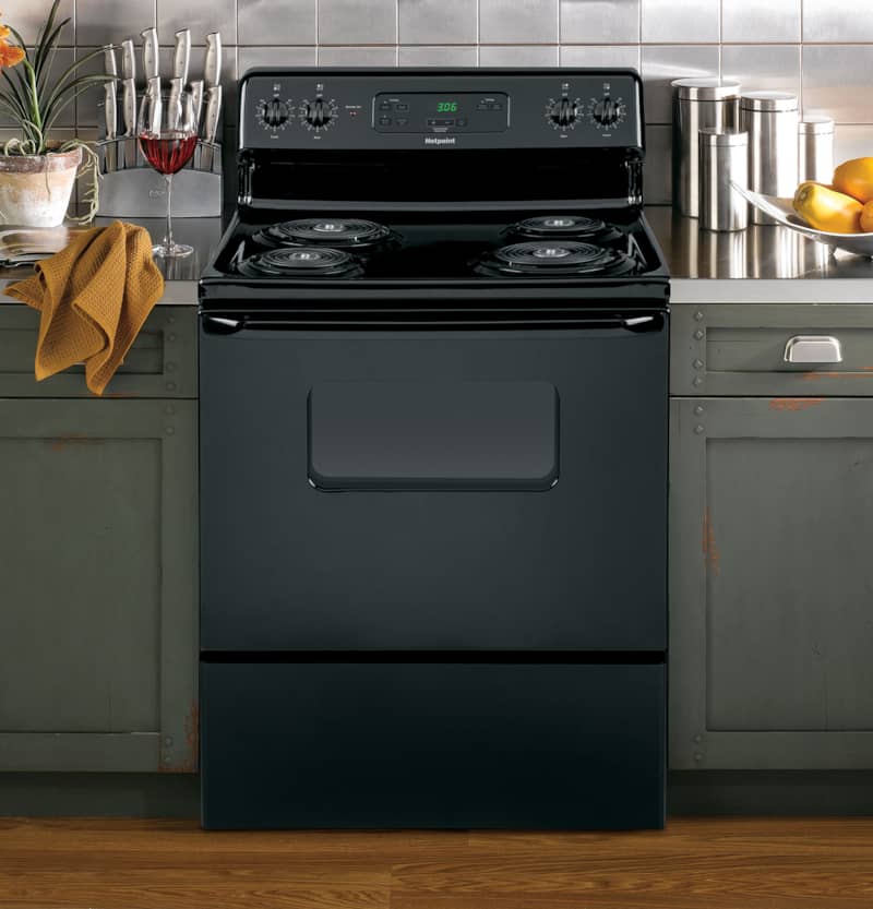 GE Hotpoint 30 Black Freestanding Standard Clean Electric Range