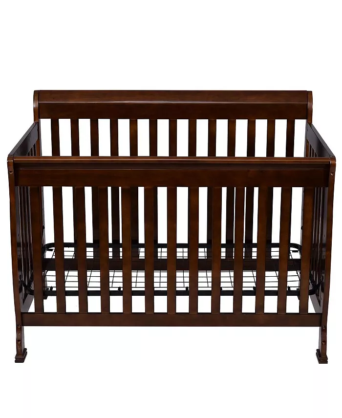 Costway Coffee Pine Wood Baby Toddler Bed Convertible Crib Nursery