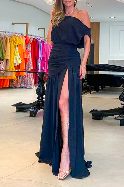 Elegant Off Shoulder High Slit Maxi DressClistos