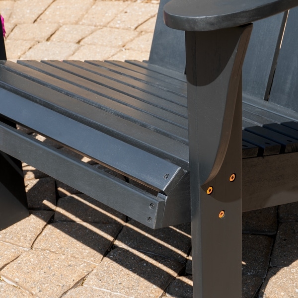 Gavil Black Acacia Wood Adirondack Chair (Set of 2)
