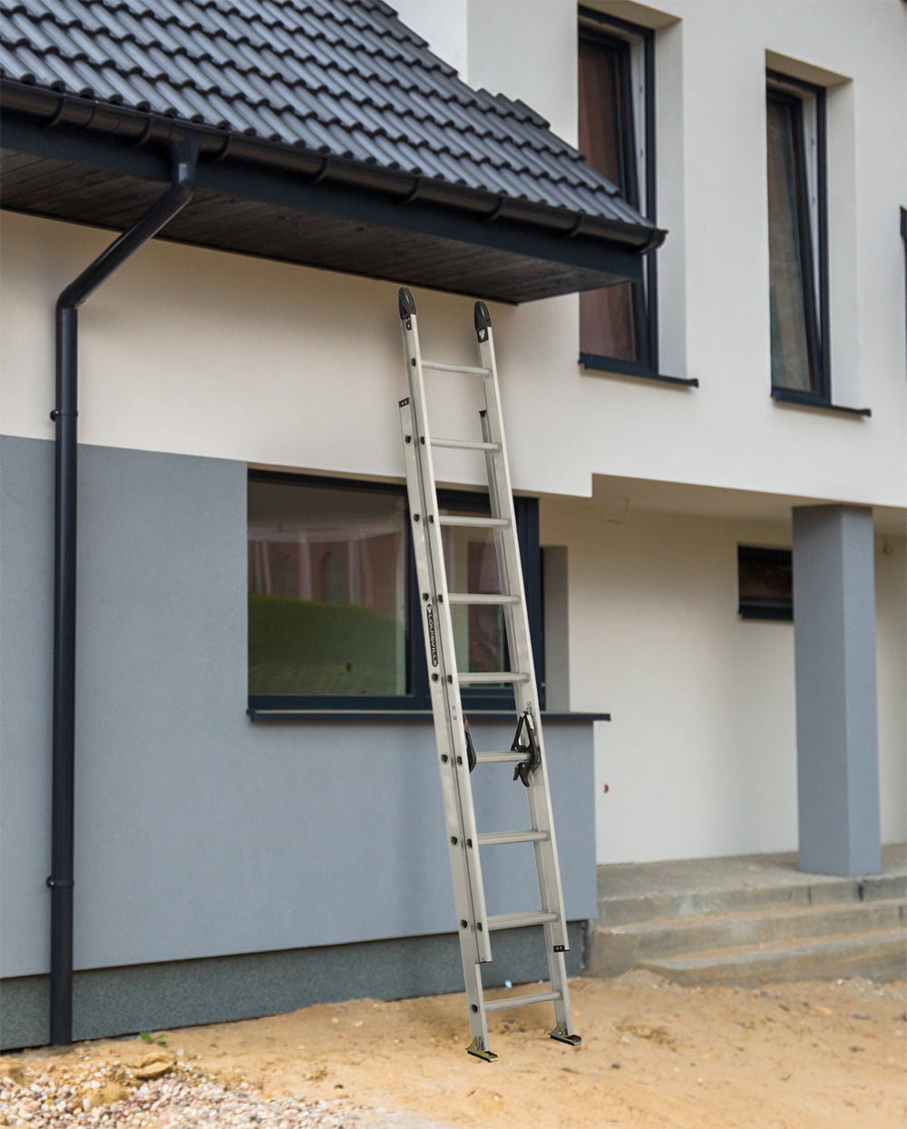 Louisville Ladder 16FT Aluminum Extension, 15′ Reach, 225 lbs Load Capacity, W-2222-16PG
