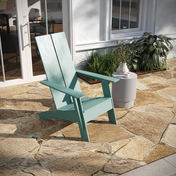 Modern Dual Slat Back Adirondack Style Patio Chair