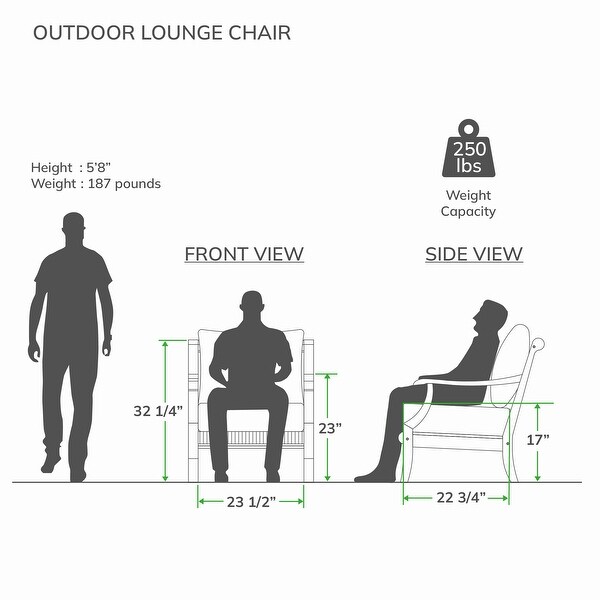 Cambridge Casual Chara Teak Patio Club Chair with Cushion