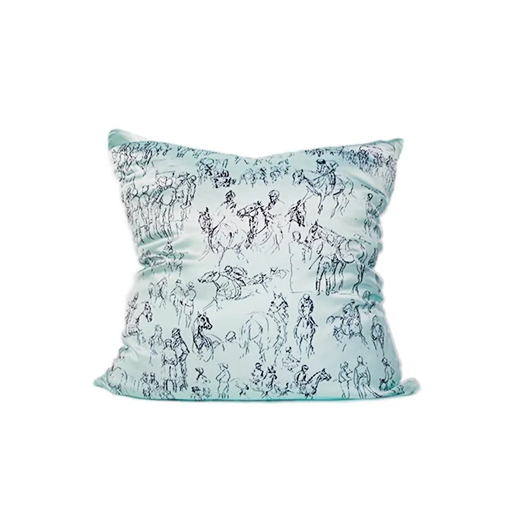 BD003 - Vintage Artistic Shell Green Silk Feel Pillow