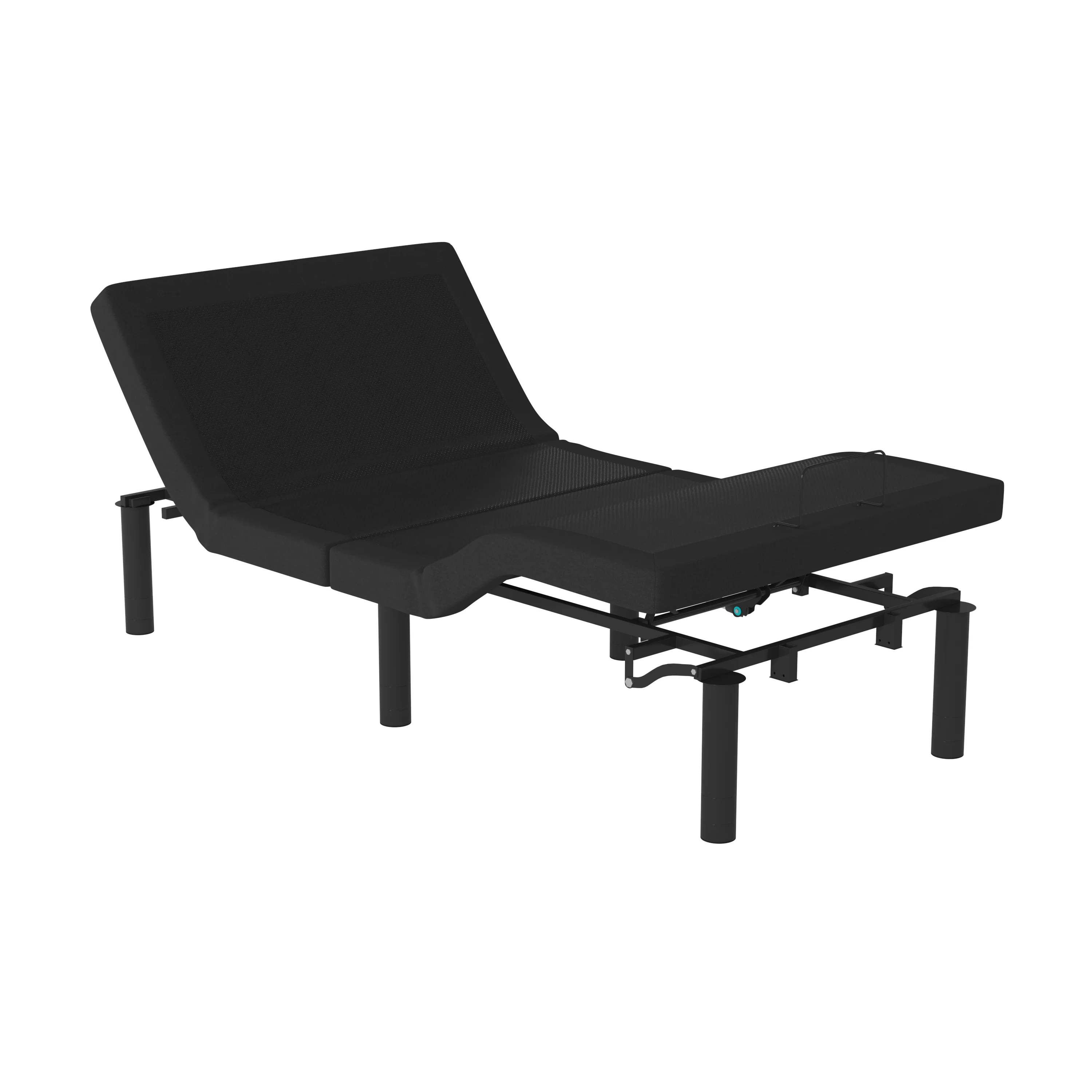 Merrick Lane Twin XL Adjustable Bed Frame with Wireless Remote and Dual Head & Foot Incline, Anti-Snore & Zero Gravity Presets-Black