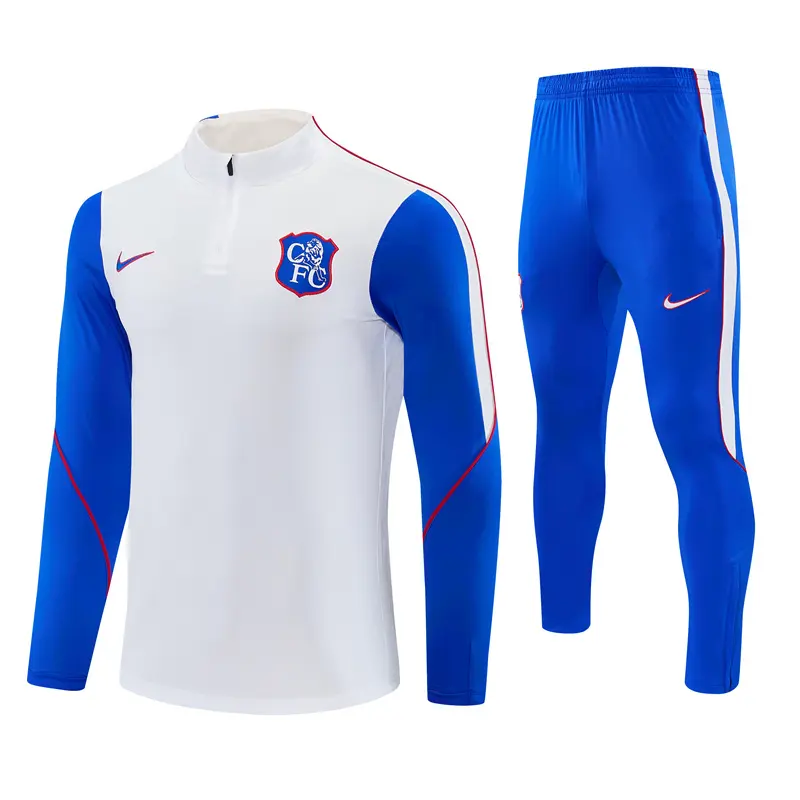 Chelsea 26/27 Half Zipper Training Suit - White