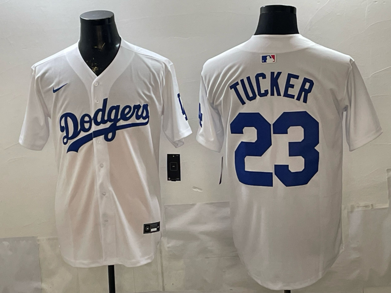 Men's Los Angeles Dodgers Kris Tucker #23 White Replica Player Jersey
