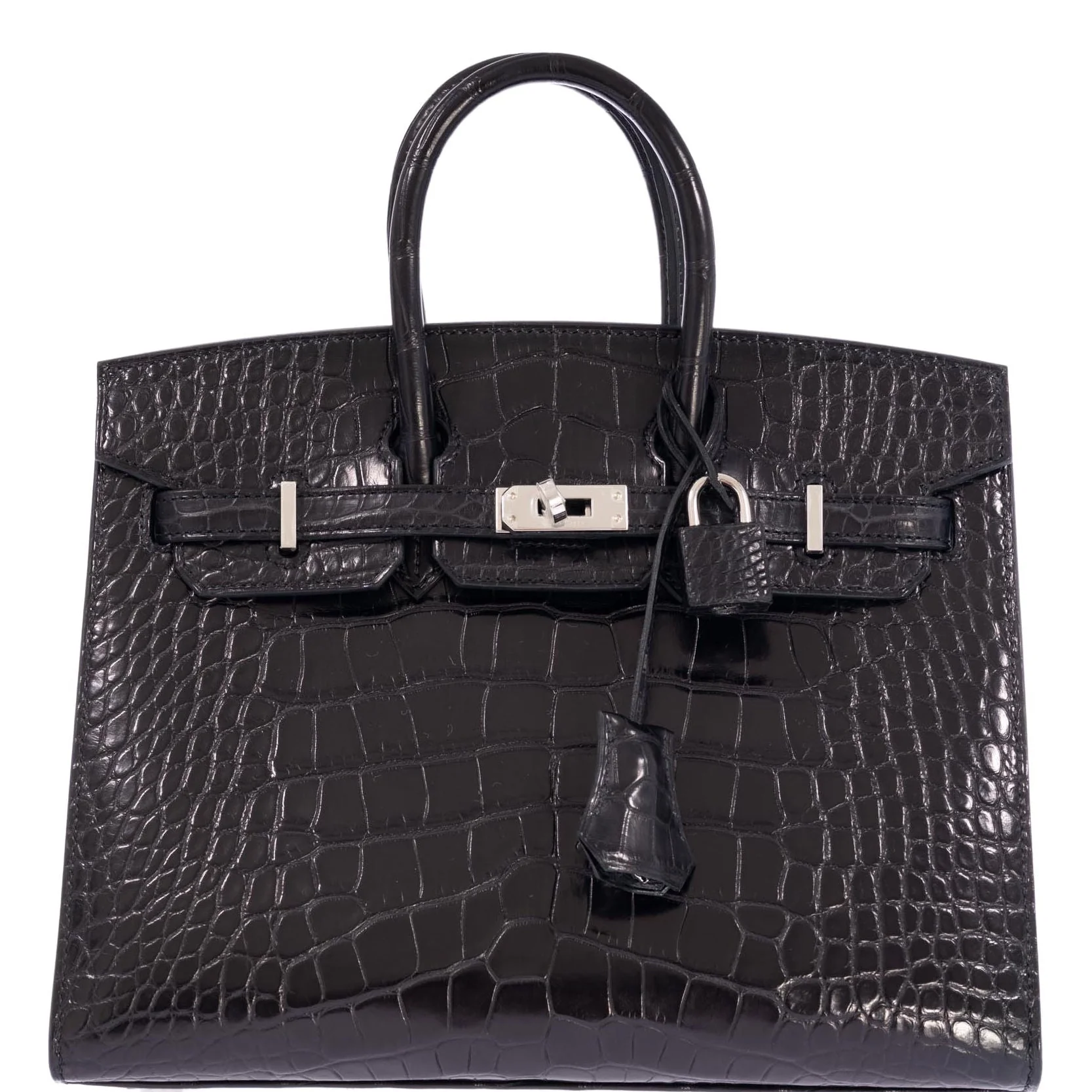 Hermès Birkin 25 Sellier Noir Matte Alligator Palladium Hardware