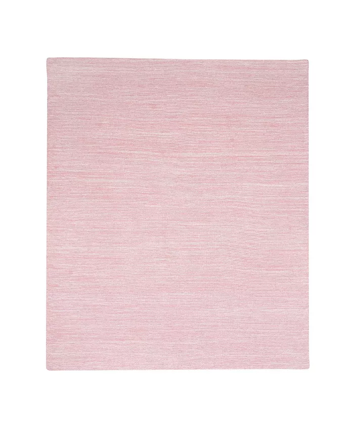 Lambs and Ivy Signature Pink White 100% Cotton Marl Textured Knit Baby Blanket