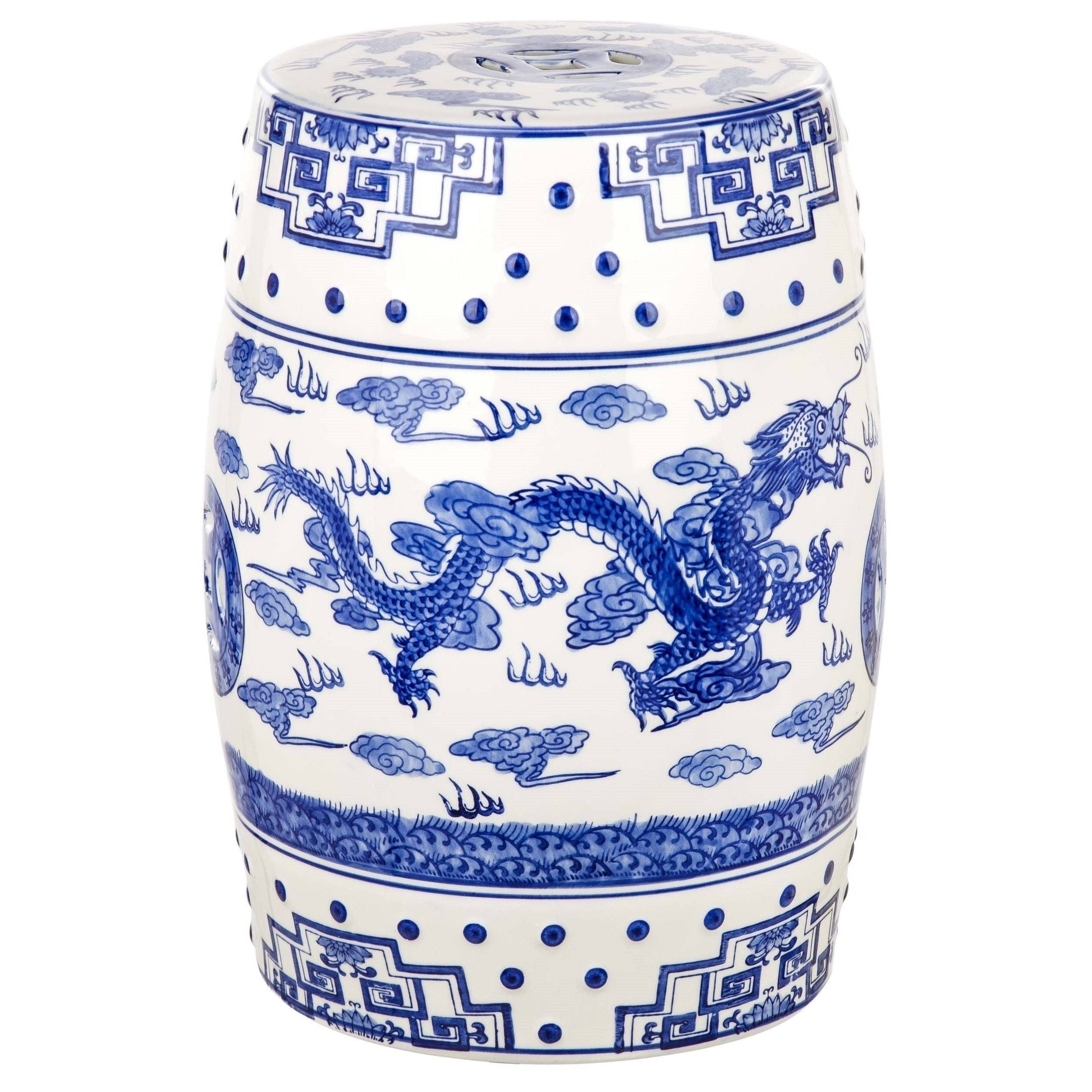 Safavieh Dragons Breath Garden Stool, Blue