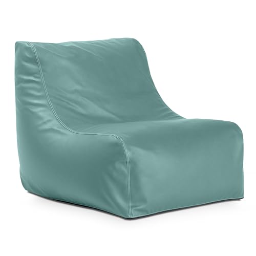 Jaxx Ponce Outdoor Bean Bag Chair - Weather Resistant Patio and Poolside Lounge Seating, Black & White Stripes