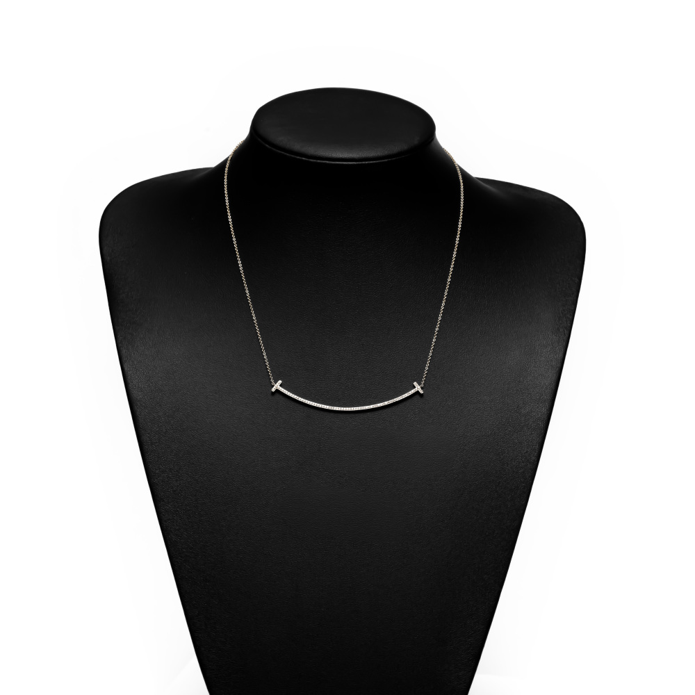 Tiffany & Co. Tiffany T Smile Necklace 18K Yellow Gold Diamond 60011656