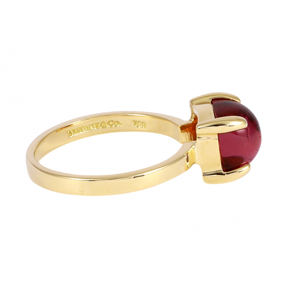 Tiffany & Co. Paloma Picasso Sugar Stack Ring 18K Yellow Gold Pink Tourmaline