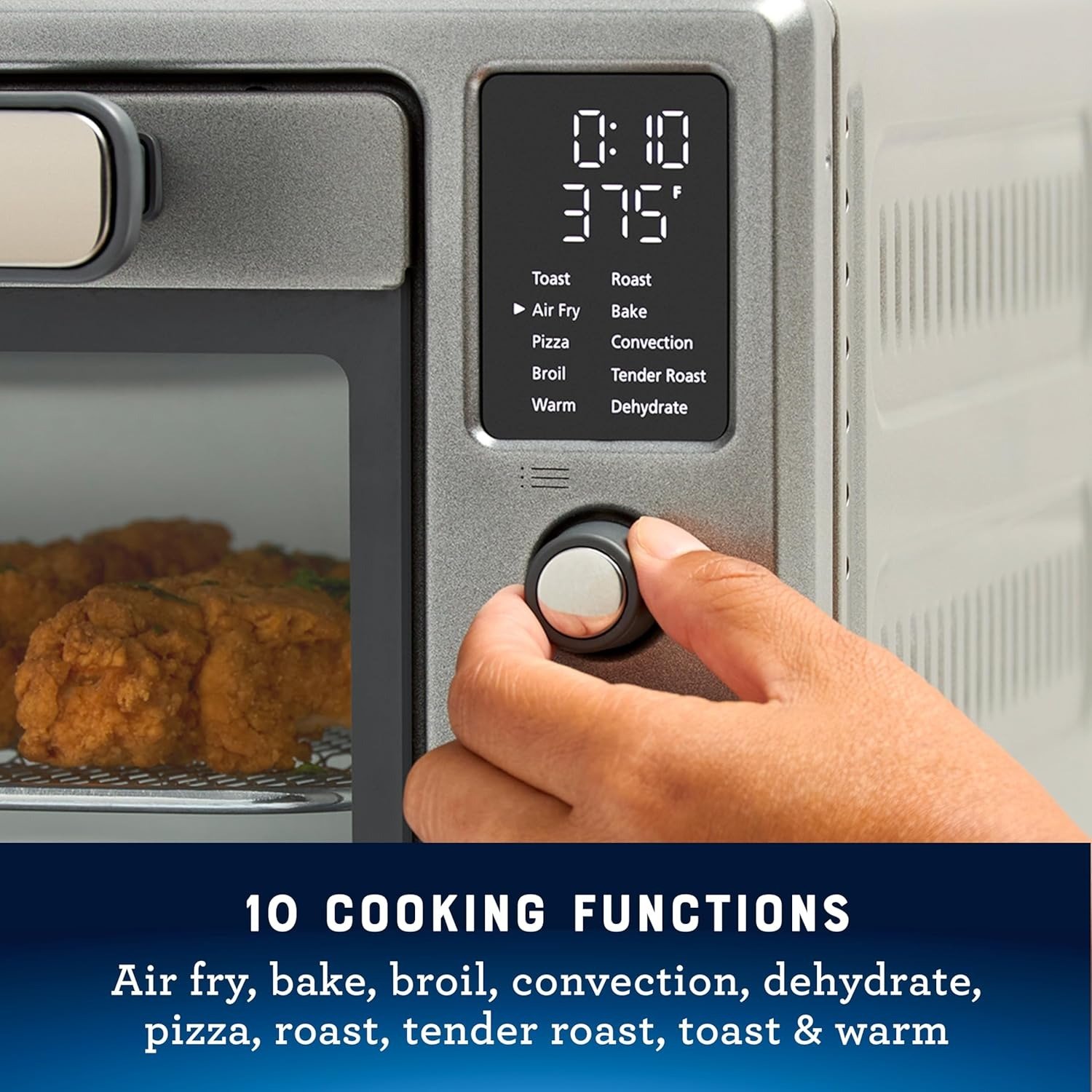 10-in-1 Air Fryer Oven 25L Countertop TenderRoast Function Digital Display Gray