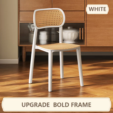 Restaurant rattan chair dining chair home backrest 藤编椅 leisure chair stackable plastic Kerusi