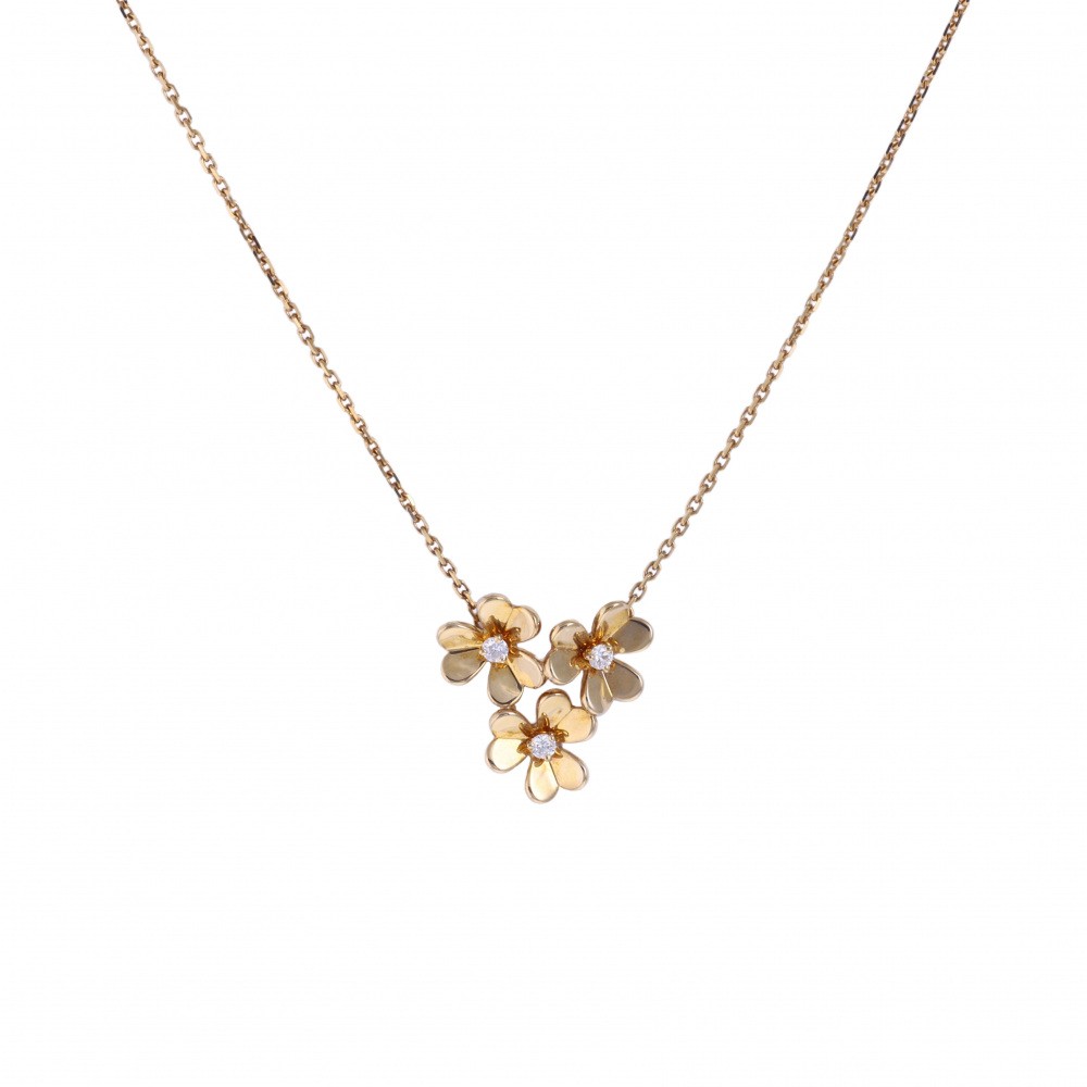 Van Cleef & Arpels Frivole Necklace 18K Yellow Gold Diamond VCARP2DU00