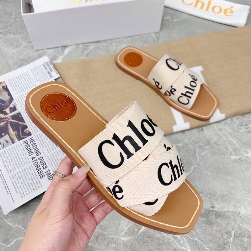 Chloe Woody Flat Mule Slide Sandals