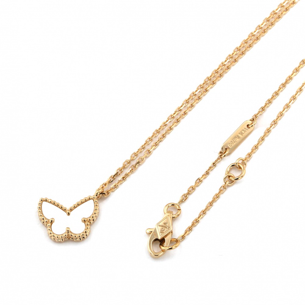 Van Cleef & Arpels Sweet Alhambra Necklace 18K Yellow Gold Shell