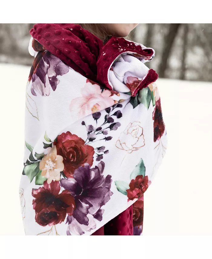 Honey Lemonade Premium Baby and Toddler Minky Blanket - Red Floral