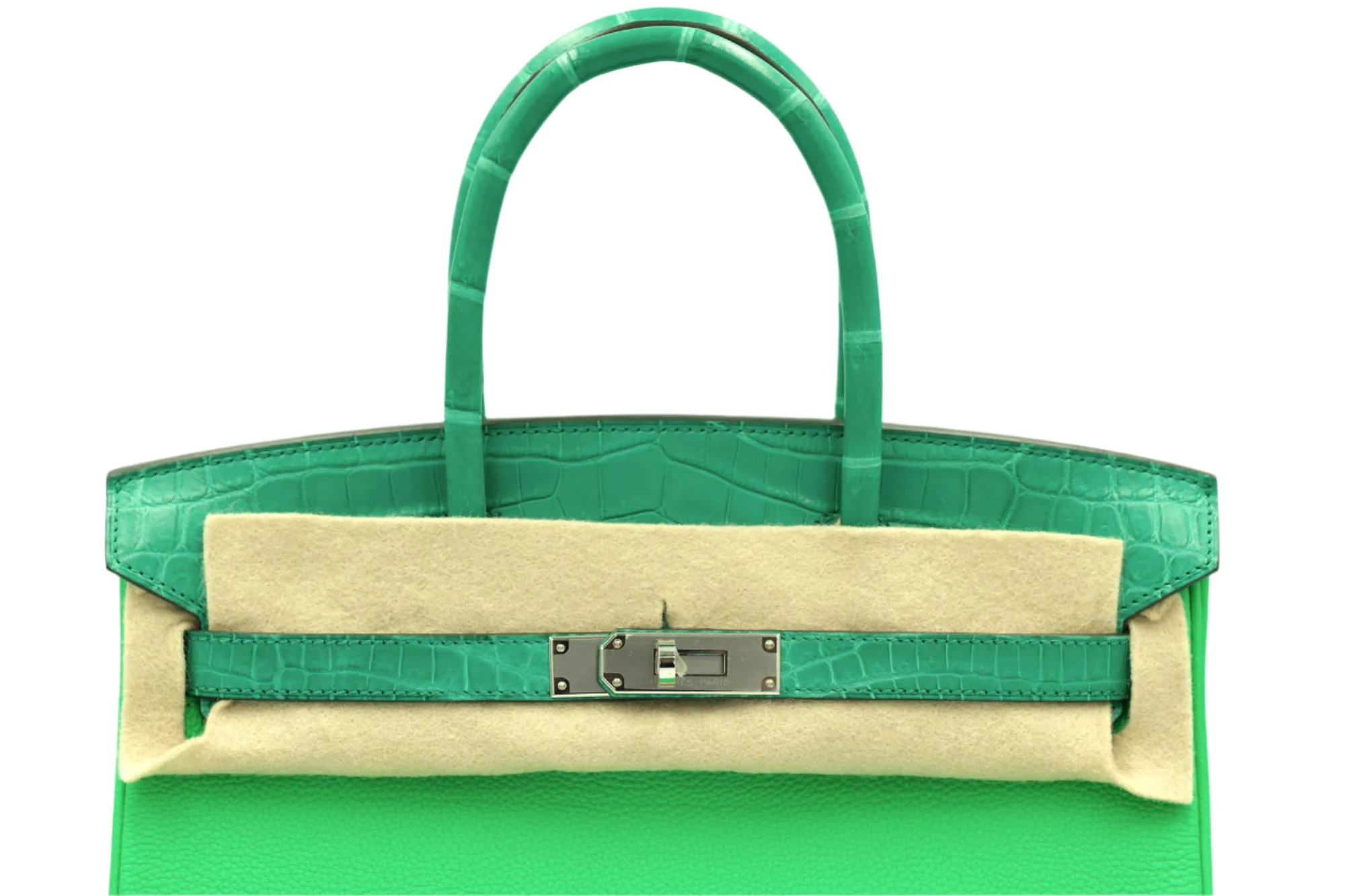 Hermès Touch Birkin 30 Vert Jade Matte Nilo Crocodile and Vert Comics Togo Palladium Hardware