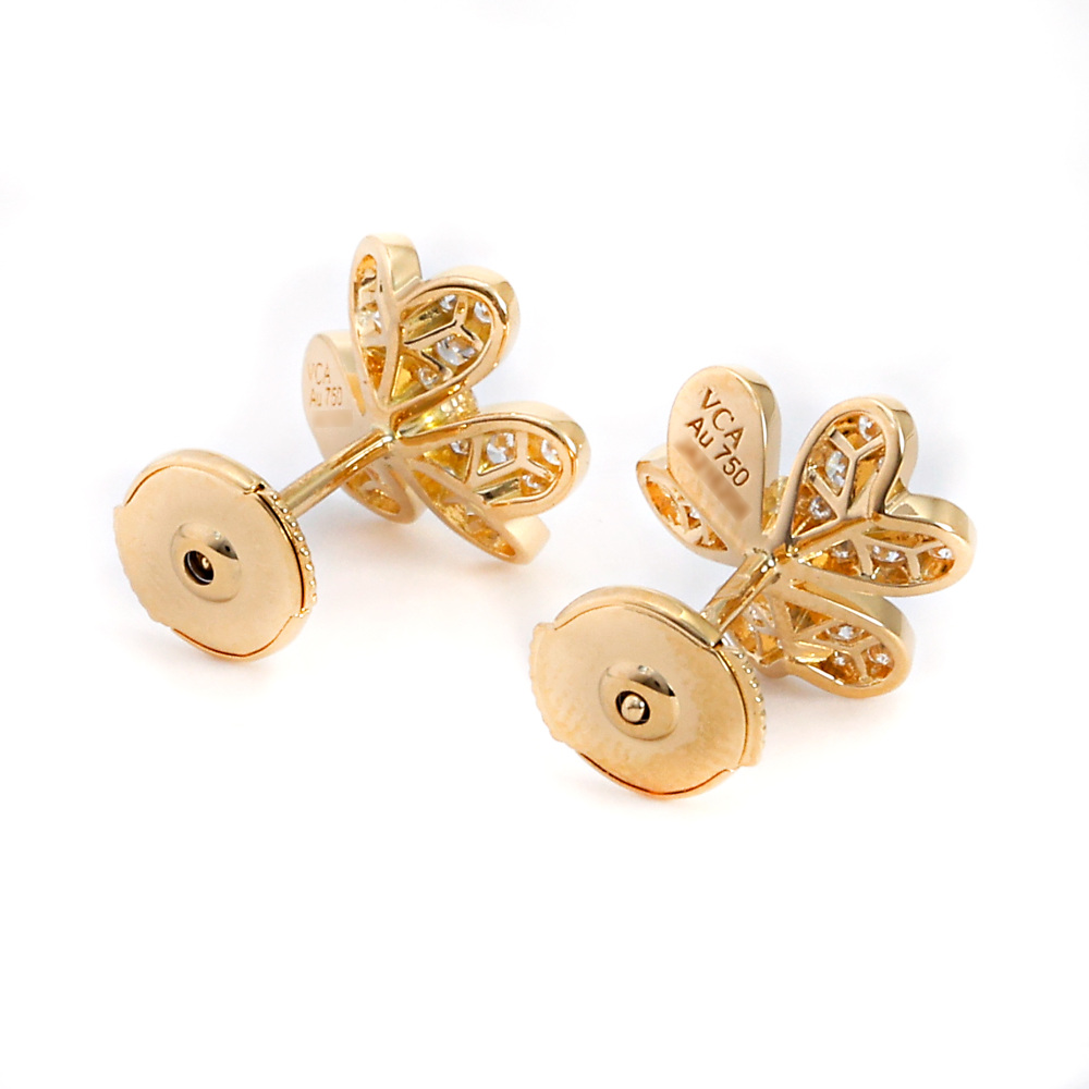 Van Cleef & Arpels Frivole Earrings 18K Yellow Gold Diamond VCARP24200