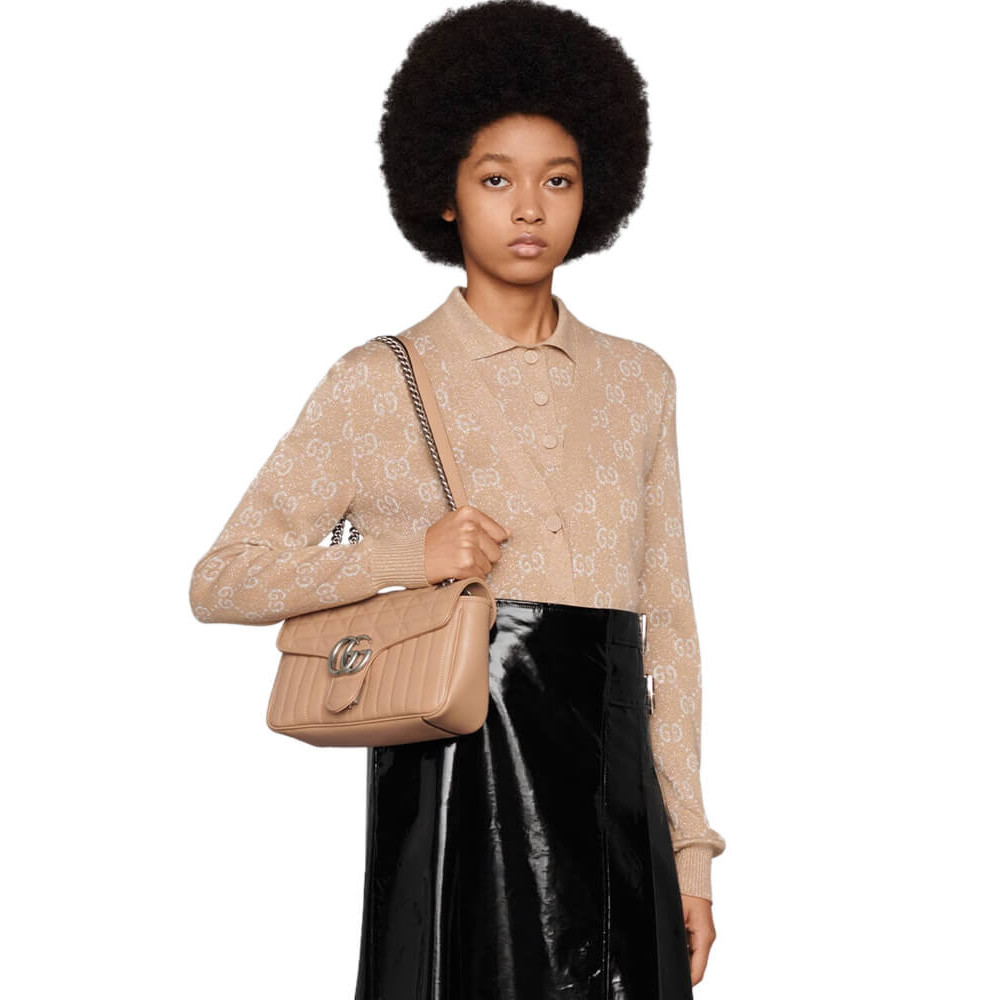 Gucci GG Marmont Small Shoulder Bag Beige