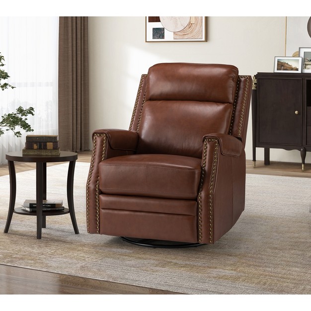Hieronymus Genuine Leather Power Rocking Recliner With Tufted Design Artful Living Design